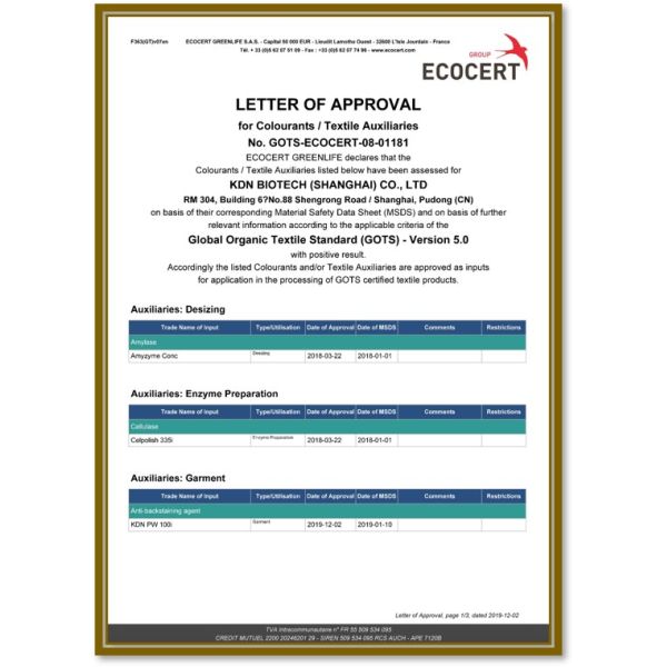 High Activity Catalase Enzyme for Effective Peroxide Removal in Textile Industry - Environmentally Friendly Solution