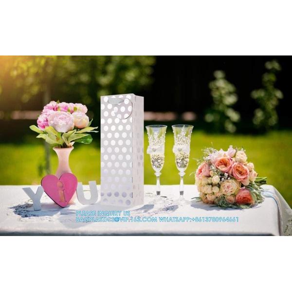 Champagne Wine Gift Bag Bulk With Tags, Polka Dots Single Bottle Holiday Gift Wrapping Wine Bags, New Year Birthday