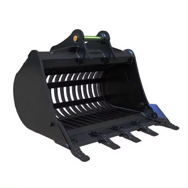 Customized Hydraulic Rotary Screening Bucket Fine Sieve Excavator Bucket Material Processing Sorting Attachment for Construction Supplier