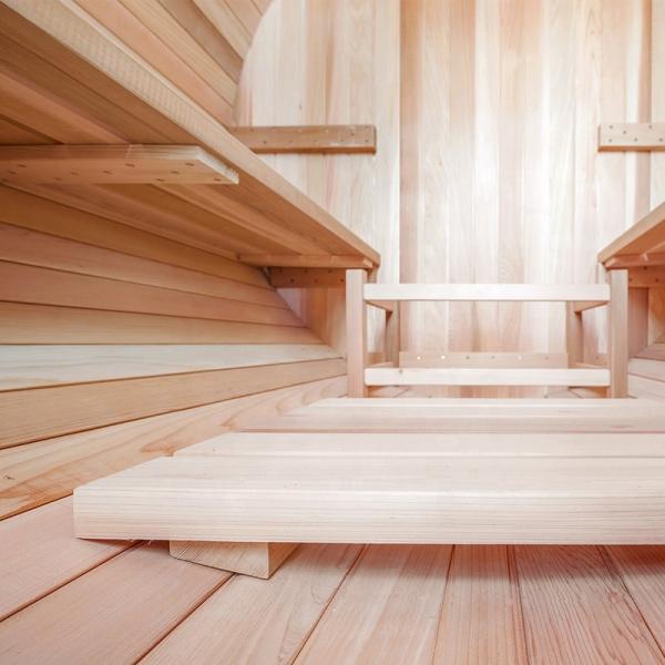 2021 New Canadian Pine/Hemlock/Cedar Outdoor Barrel Steam Sauna Traditional Traditional Sauna With Heater Accessories 4-6 Person