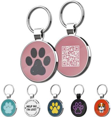 Engraved Pet Tags Dog ID Tag Ring 2D Easy To Use With QR Code Laser