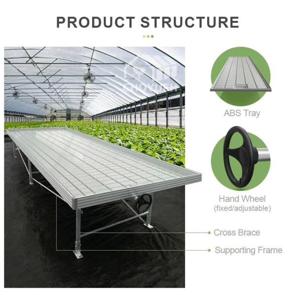 Hydroponic EBB And Flow Tray Grow Table System Agriculture Nursery Planting Flood Table ABSTray Rolling Bench Tray