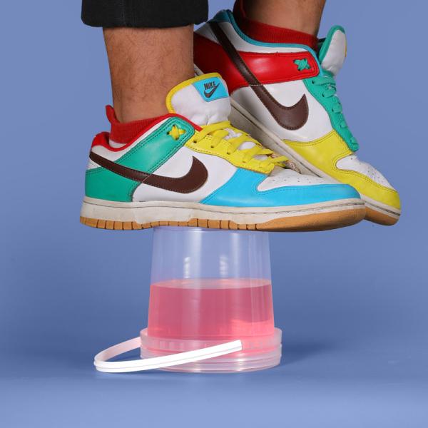 Seau en plastique durable avec couvercle et poignée 1L 2L 3L 4L 5L volume et transparent
