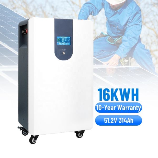 Deep Cycle 51.2V 314Ah Lithium Battery Home Storage 16kWh Wall Solar System IP65