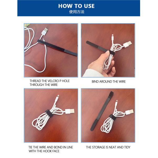 Cintas de gestión de cables personalizadas Antideslizantes Fijas Ligeras Ecológicas