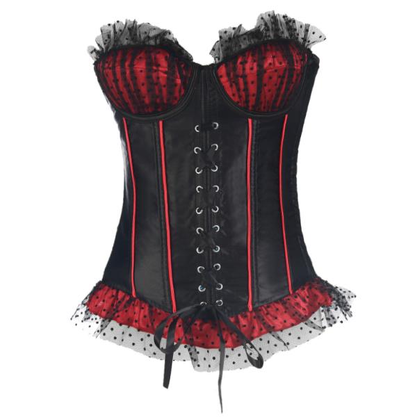 Sexy palace style bustier corset with lace black