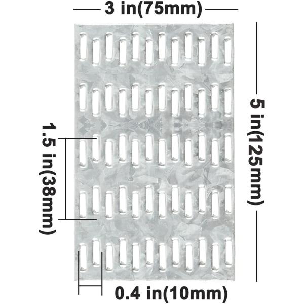 1.0mm Thickness Galvanized Steel Truss Plates 3 X 5 Inch for Roofing Wood Connector