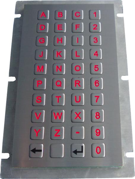 40 chaves comprimem o teclado liso do metal das chaves da matriz de ponto do formato com a montagem de painel traseiro
