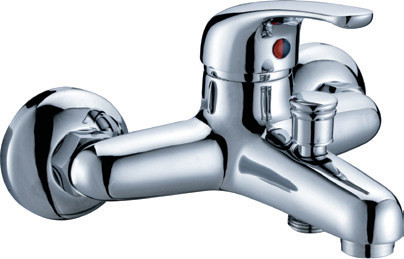 Modern Polished Two Hole Faucet , Ceramic Cartridge Bathtub Mixer Tap