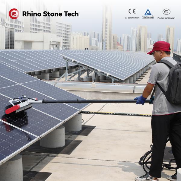 Máquina automática de limpieza de paneles solares con pincel de un solo rodillo