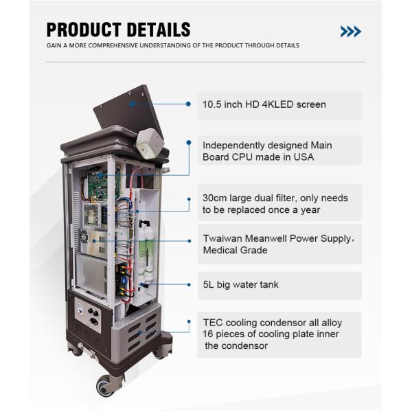 Полностью настраиваемое английское лазерное устройство для удаления волос с энергией 260J / см2 и частотой повторения 1-10Hz