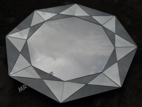 Ornate Design Mirror Furniture Set Round 3D Angled Wall Lamp Mirror