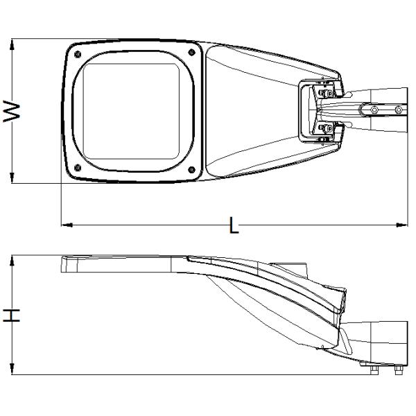 Area Lighitng Industrial LED Street Light Fixtures Frame Die Casting Aluminum 305V