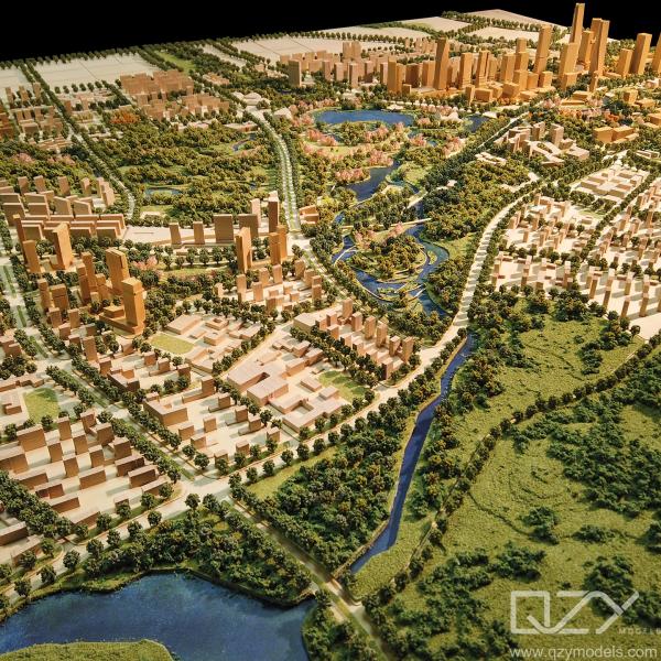 Arquitectura Paisaje Modelo de planificación urbana Aecom 1/2500 Lago Meixi Diseño urbano