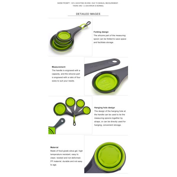Kitchenware Measuring Cups And Spoon Set Silicone Collapsible