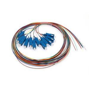 Custom Fiber Optic Pigtail with SC E2000 FC ST Connector 0.9mm 12 Colors Cable for Low Loss Transmission
