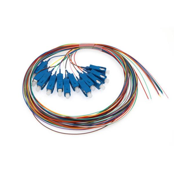 Custom Fiber Optic Pigtail with SC E2000 FC ST Connector 0.9mm 12 Colors Cable for Low Loss Transmission