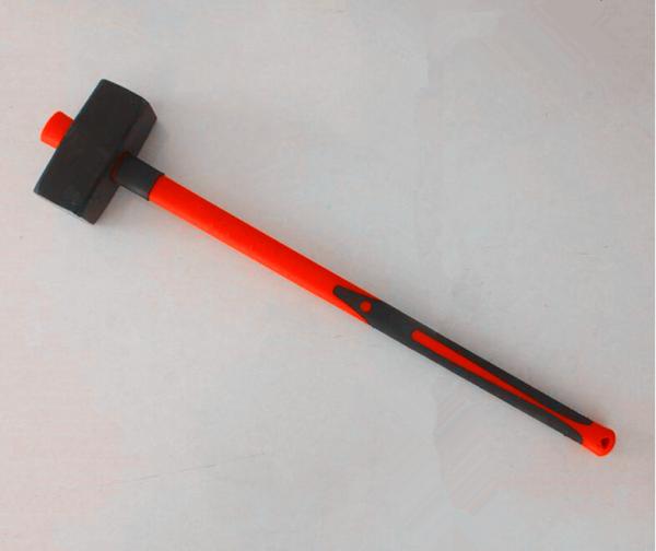Forged steel Stoning hammer(XL-0080) with powder coated surface, inverse rubber handle