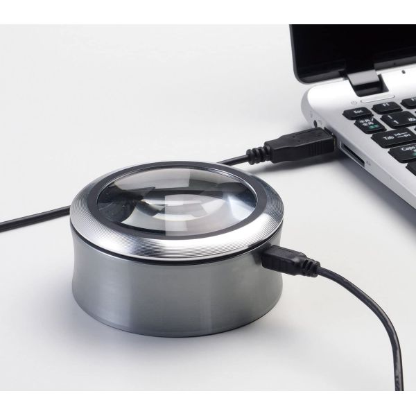 Super Aluminum K9  Magnifier with 3 X Rotary Zoom Type-C Rechargeable Push Control Brightness