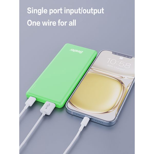 LED Display Mini Portable Charger Ultra Slim Power Bank Macaron Colors 5000mAh