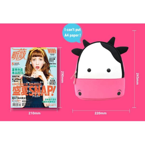 Toddler Cow Backpack Water Proof , Pink Animal Backpacks For Kids