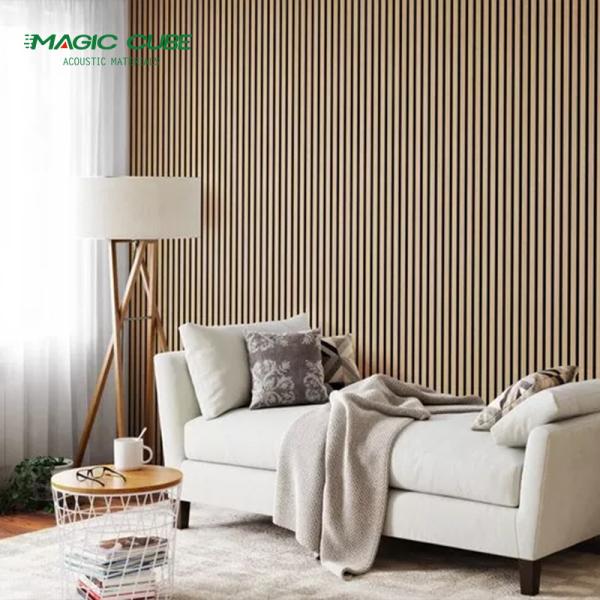 2400*600*21mm Painéis acústicos decorativos de madeira para edifícios de escritórios