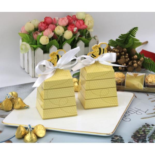 Honeybee Golden Biodegradable Paper Food Packaging Chocolate Gift Wrap Box