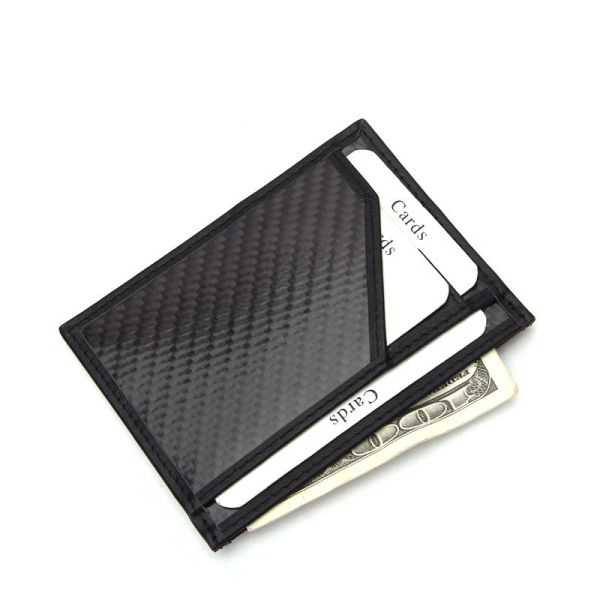 Genuine Leather Credit Card Business Card Holders Carbon Fiber Blocking Fashion Style