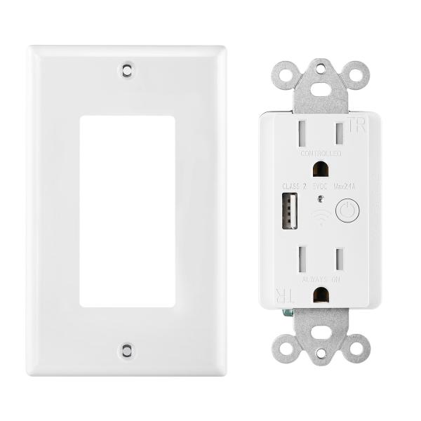 Home Smart Socket Automation Wifi Controlled Power Outlet 15A 125V