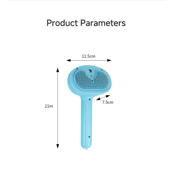 Cepillo de vapor para mascotas de limpieza de cabello de masaje Cepillo de auto-cat limpio de perros Spray peinado de depilación