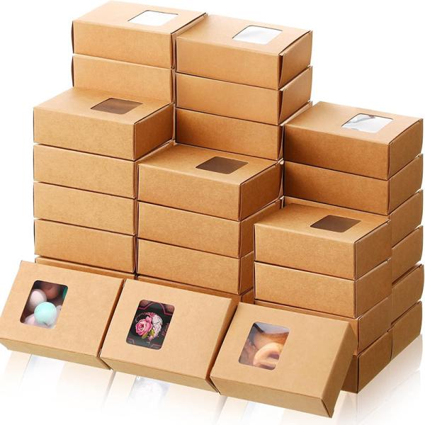 Custom Kraft Paper Window Box for Soap Biscuit Packaging
