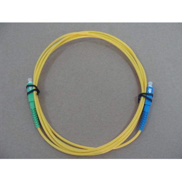 Yellow PVC Fiber Optic Patch Cable SC / APC to SC / UPC SX SM 0.9 2.0 3.0 mm