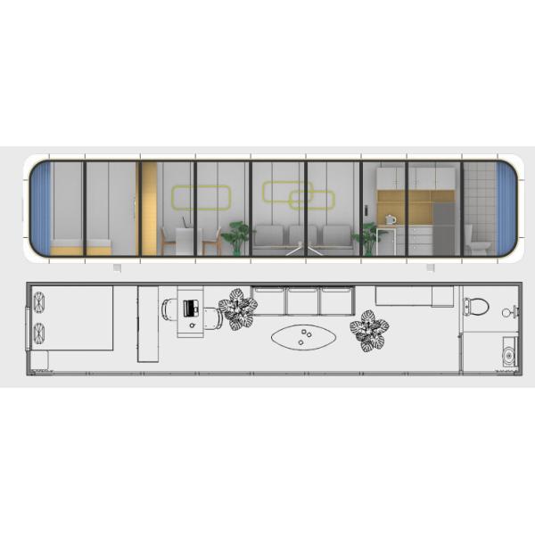 Rustic Apple Cabin 4 People With Aluminum Alloy Galvanized Sheet Steel And Metal Engraving