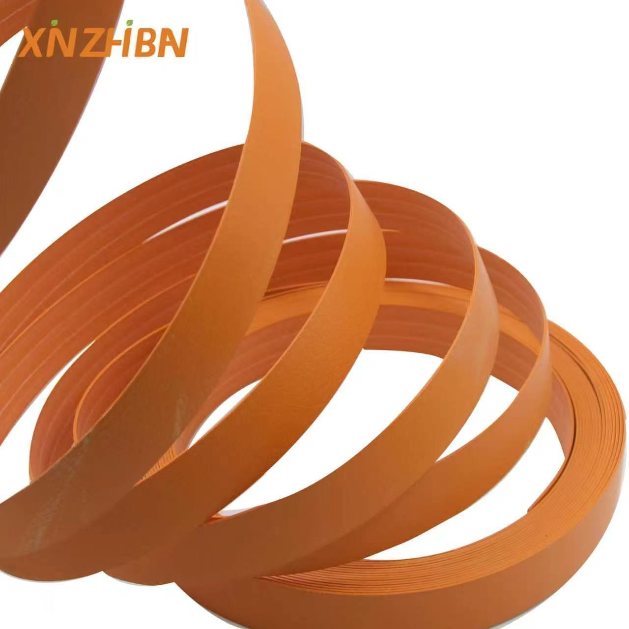 Burnt Orange Leather Grain PVC Edge Banding Tape - Waterproof Eco Friendly Custom Width 12mm~620mm for Furniture