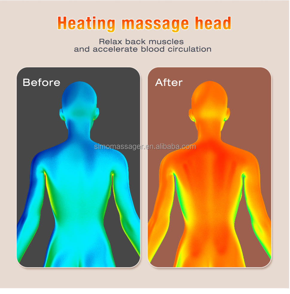 Shiatsu Electric Seat Chair Massager Back Cushion With Heat