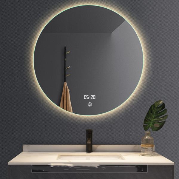 3200K Round Backlit LED Mirror Customized Smart Touch LED Mirror Silver