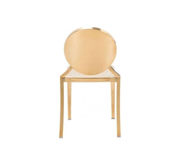 Hot sales Gold Stackable Stainless Steel frame Round back Armless Dining chair