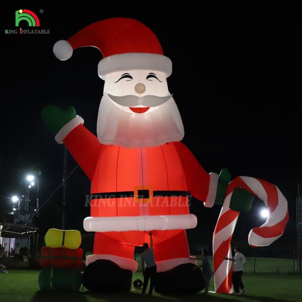 Glowing Inflatable Santa Claus Ornament 33ft Cartoon Giant With LED Lights For Christmas Garden Party Decor