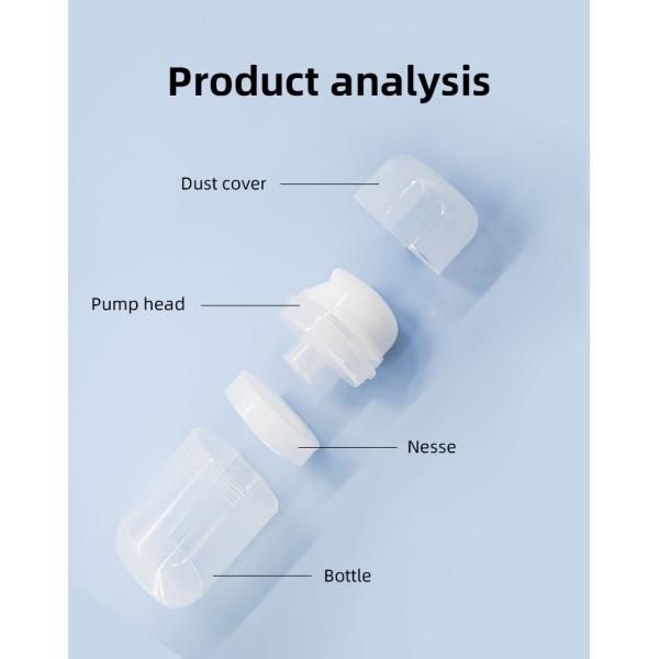 Упаковка солнцезащитного крема   Косметика PP пластиковая овальная плоская безвоздушная разливает 50ml по бутылкам с уникальным насосом