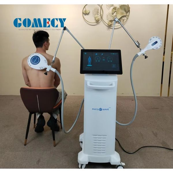 Vertical ABS Physiotherapy Equipment Dual Handles Shockwave Technology 6 Tesla Non-invasive Pain Relief Device for Home Use