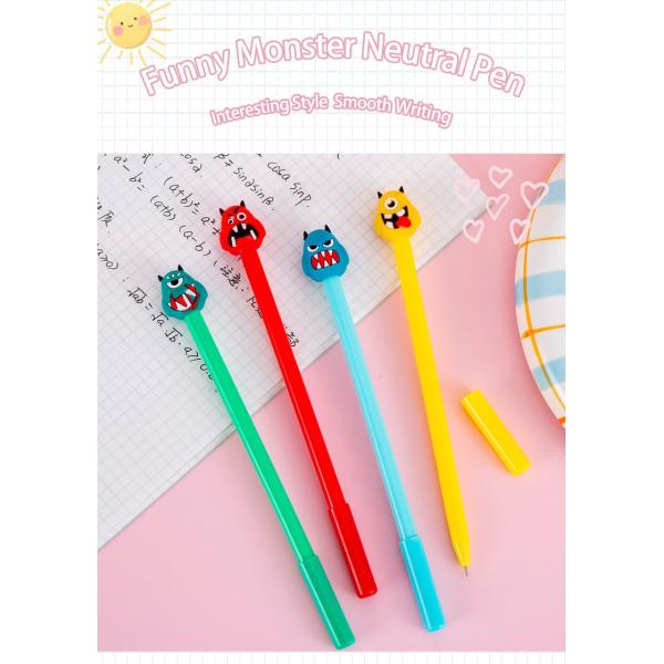 Divertida y linda pluma de firma de Halloween de 0,5 mm de tinta negra regalo de monstruo