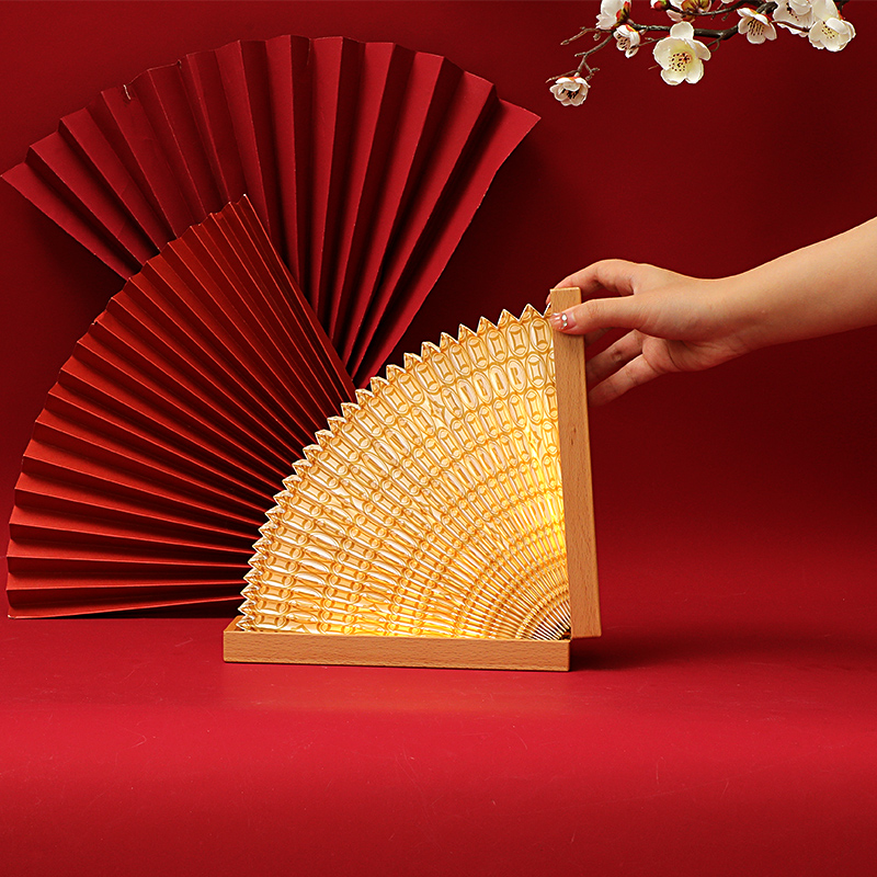 Portable PE Paper Bedside Lamp LED Light Waterproof Handcrafted Fan