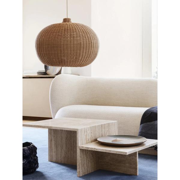 Lumière à pendentif en tissu de rotin brun