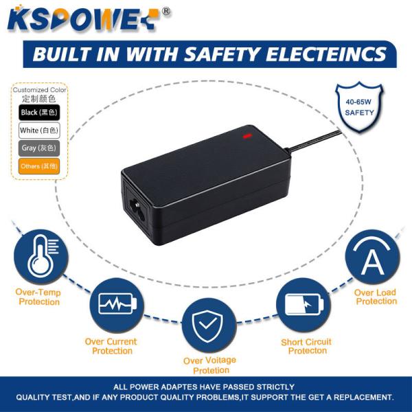 8.4V 37.8V Li Ion Battery Charger 65W Desktop Style Overcurrent Protection High Security