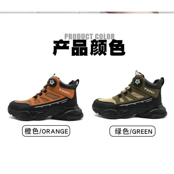 Zapatos de seguridad de construcción de cuero de microfibra unisex con suela media de Kevlar y suela de caucho + plástico