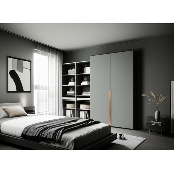 Custom Wardrobe Doors Aluminum Edging Modern Shaker Design H2.7m​