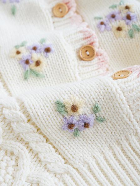 2023 spring and autumn hot sale sweet and lovely solid girls knitted sweater cardigans