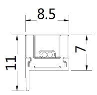 A260A Luz laminada de PC de aluminio 150-2000x8.5x11mm Ra 90 DC12V 5W/m 2835/168PCS/m