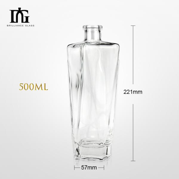 700ml Custom Square Shape Super Flint Glass Liquor Bottle for Whisky Vodka Tequila