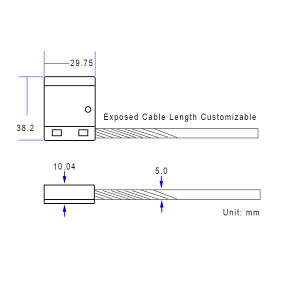 300mm Length 14.3KN Pull Tight Cable Seal Container Wire Seal 5.0mm Diameter
